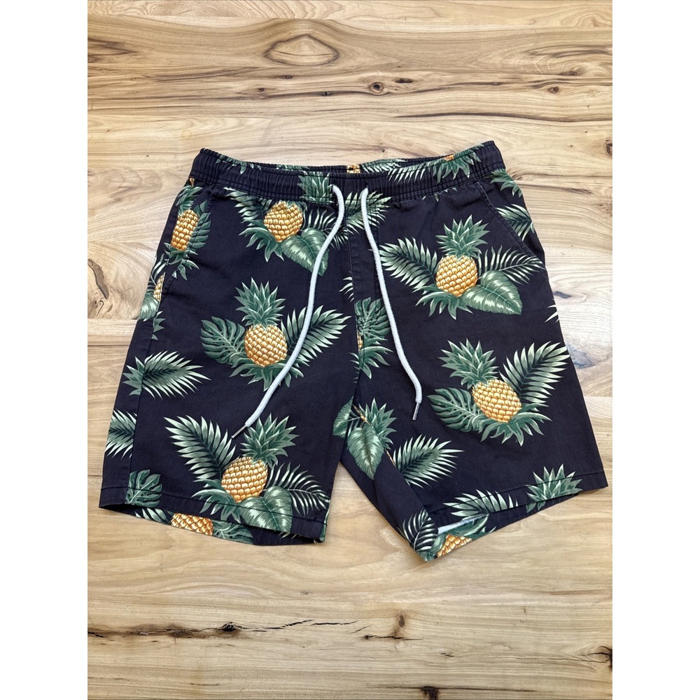 Forever 21 Multicolor Tropical Pineapple Cotton Shorts Flat Front Size Medium
